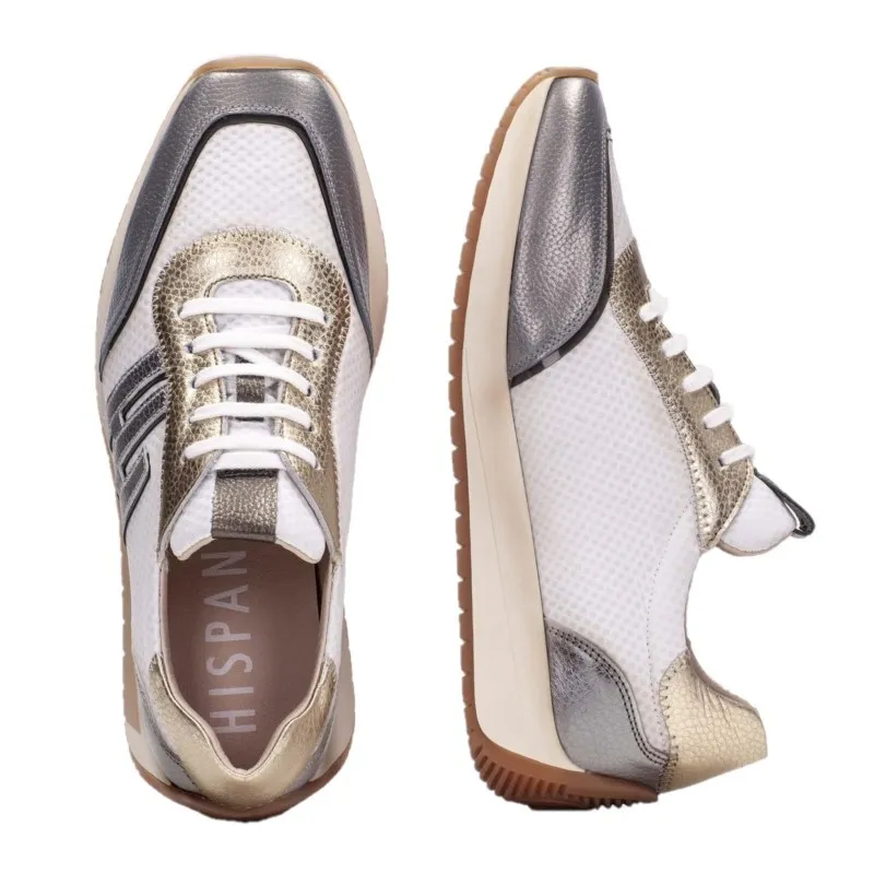 HISPANITAS Rafaella CHV221739 blanco metalizado Deportivo cordones mujer
