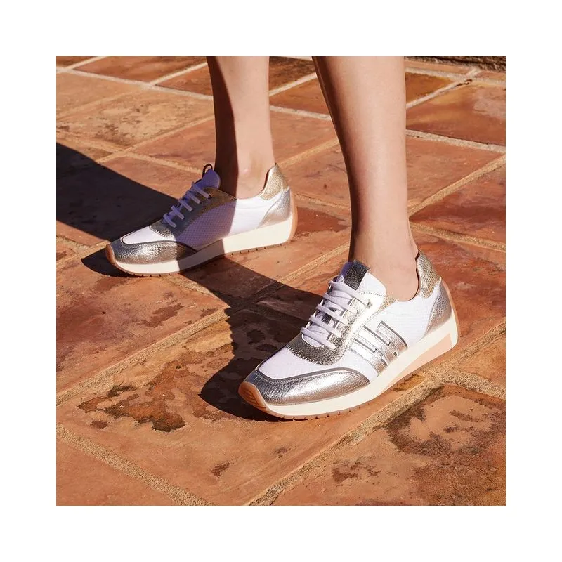 HISPANITAS Rafaella CHV221739 blanco metalizado Deportivo cordones mujer