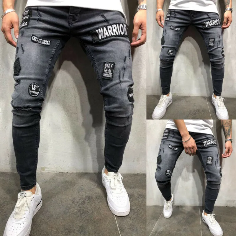 Jean Con Estampado De Letras Para Hombre