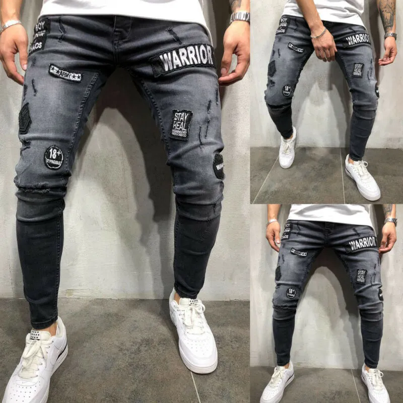 Jean Con Estampado De Letras Para Hombre