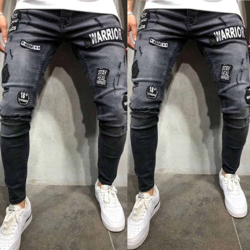 Jean Con Estampado De Letras Para Hombre
