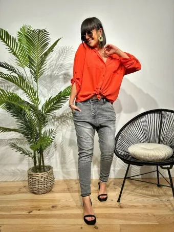 Jeans Baggy Wasted RUSTY Gris