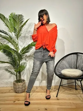 Jeans Baggy Wasted RUSTY Gris