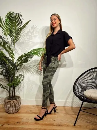 Jeans Camuflaje Cremalleras CHANEY
