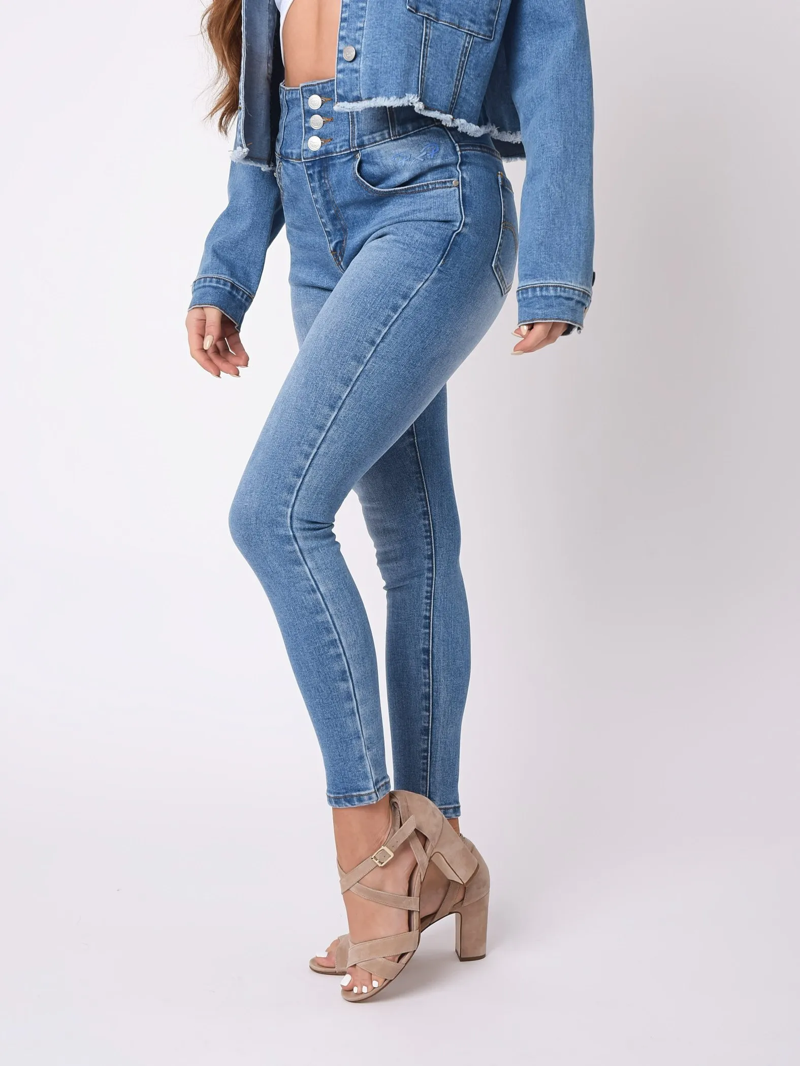Jeans pitillo de cintura alta