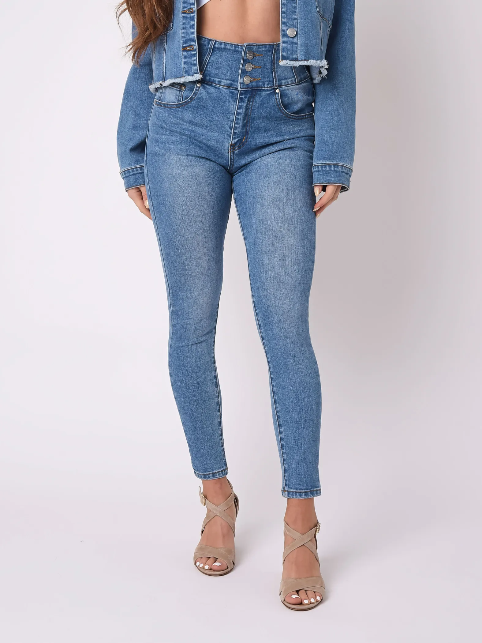 Jeans pitillo de cintura alta
