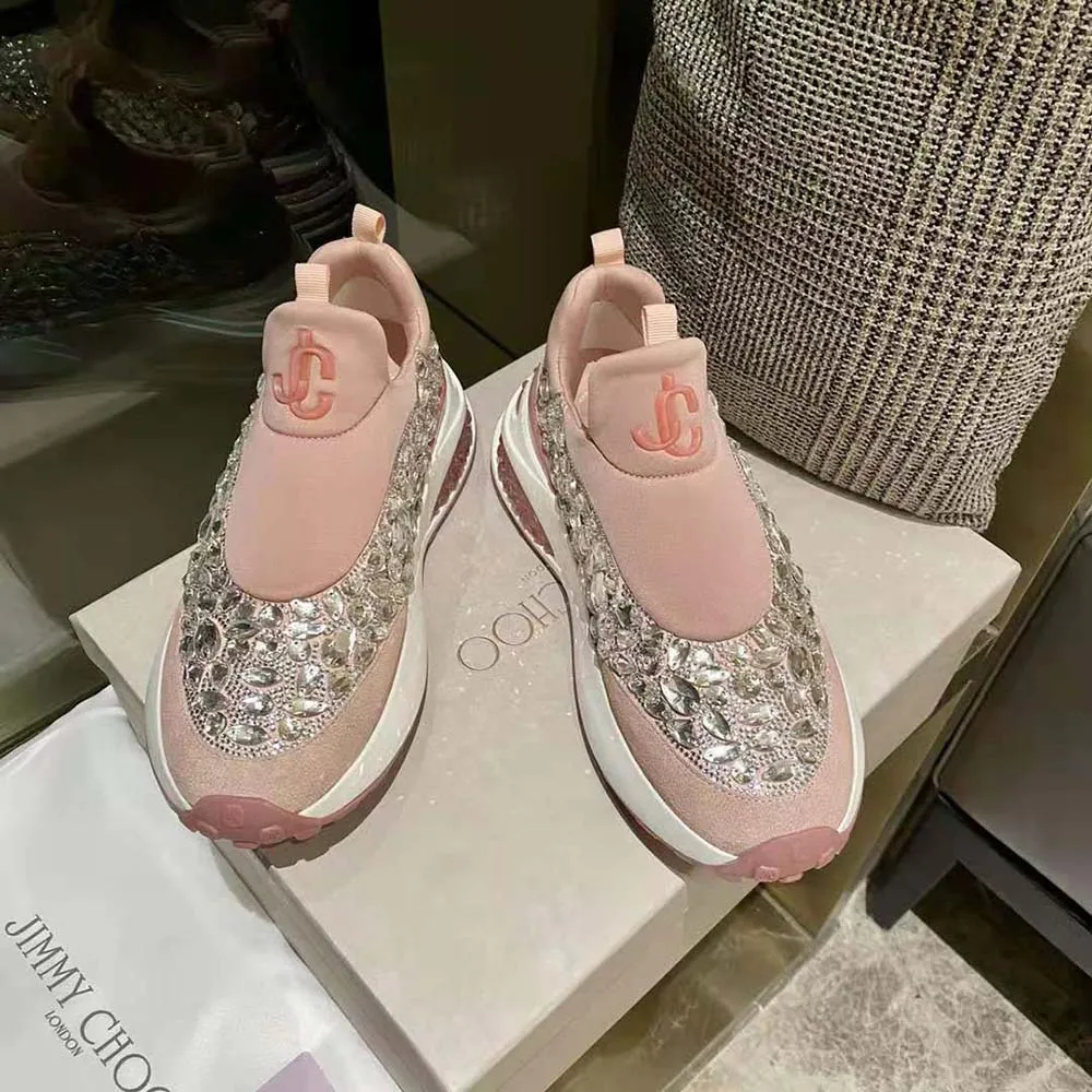 Jimmy Choo Zapatillas bajas Memphis/F Ballet Pink Mix de neopreno y piel para mujer