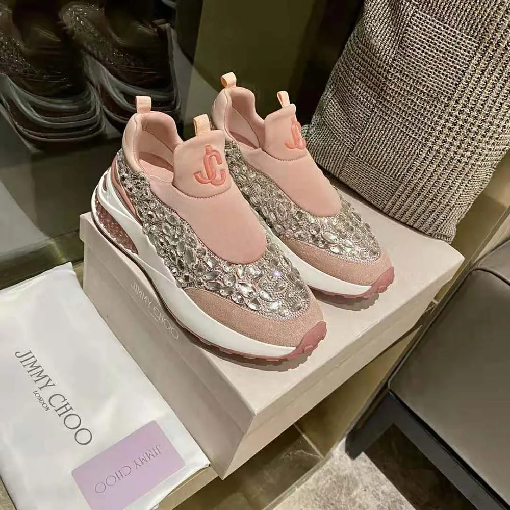 Jimmy Choo Zapatillas bajas Memphis/F Ballet Pink Mix de neopreno y piel para mujer