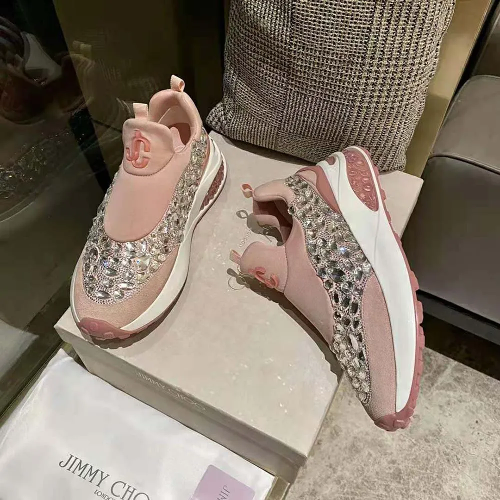Jimmy Choo Zapatillas bajas Memphis/F Ballet Pink Mix de neopreno y piel para mujer