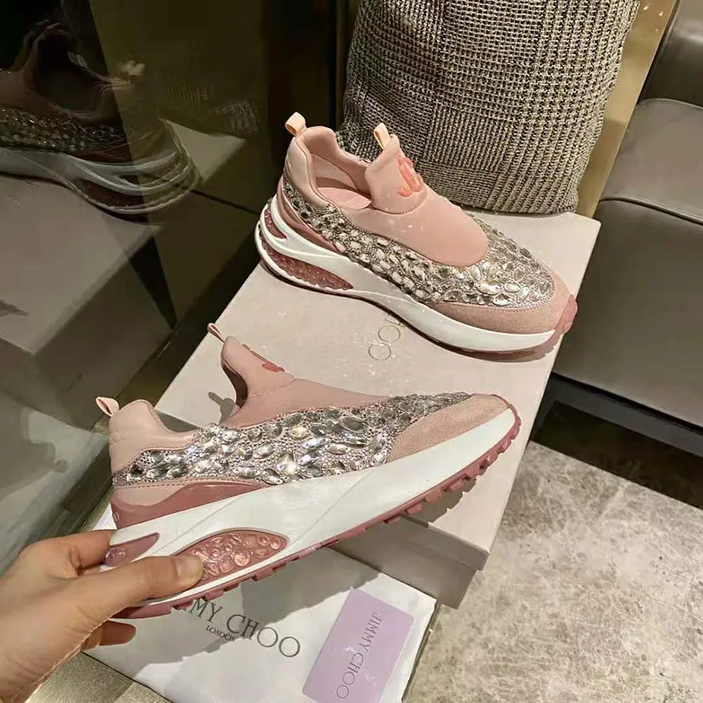 Jimmy Choo Zapatillas bajas Memphis/F Ballet Pink Mix de neopreno y piel para mujer