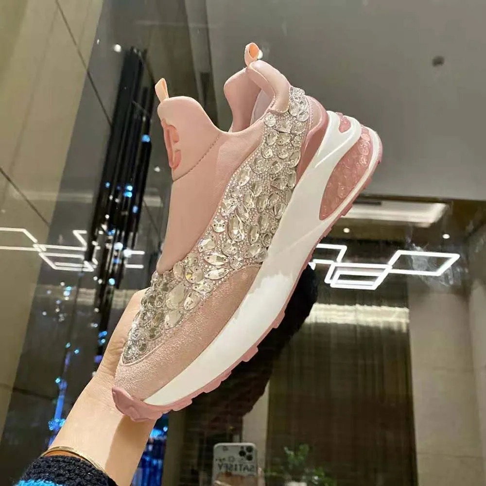 Jimmy Choo Zapatillas bajas Memphis/F Ballet Pink Mix de neopreno y piel para mujer