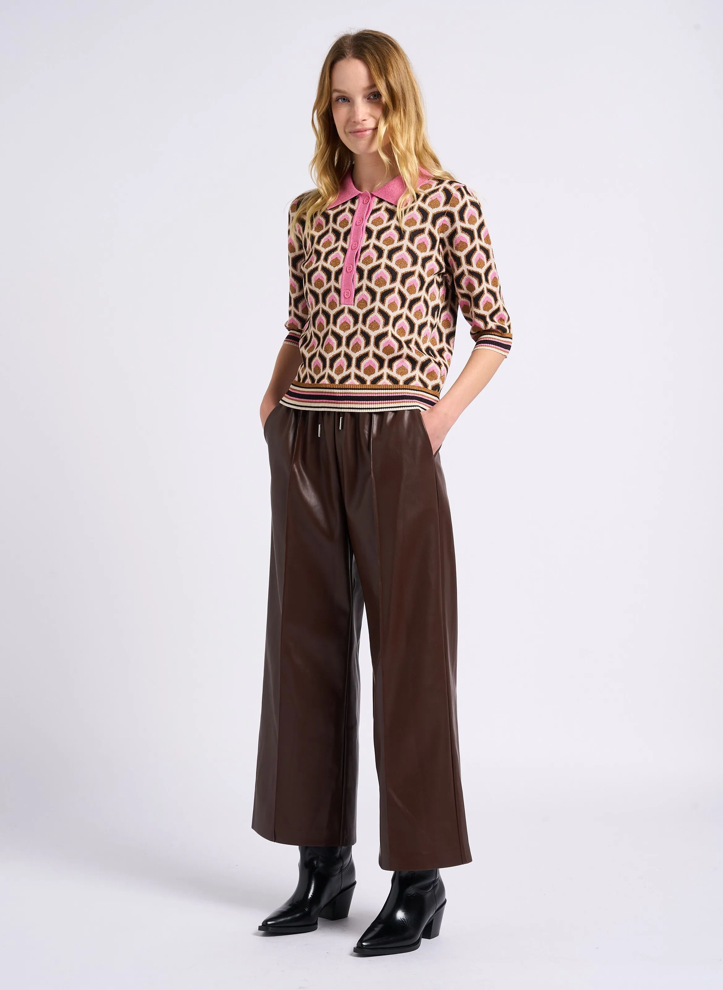 JOHAN  PANTALóN ANCHO EN MARRON