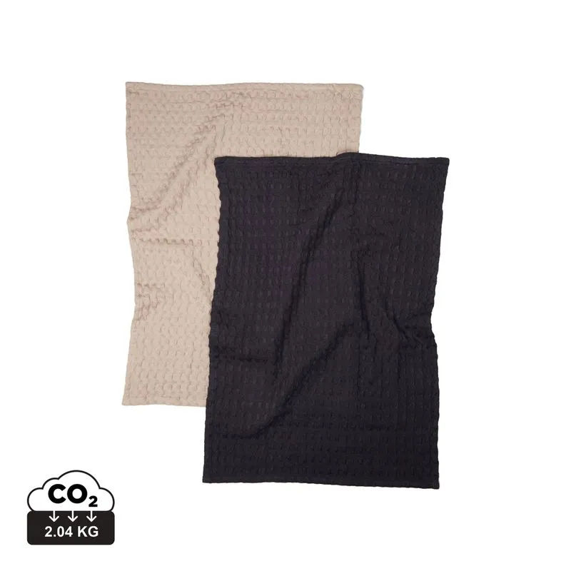Juego de 2 paños con estampado de gofres Cromer