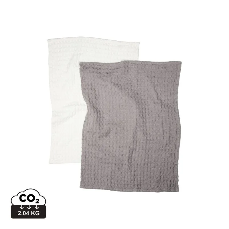 Juego de 2 paños con estampado de gofres Cromer