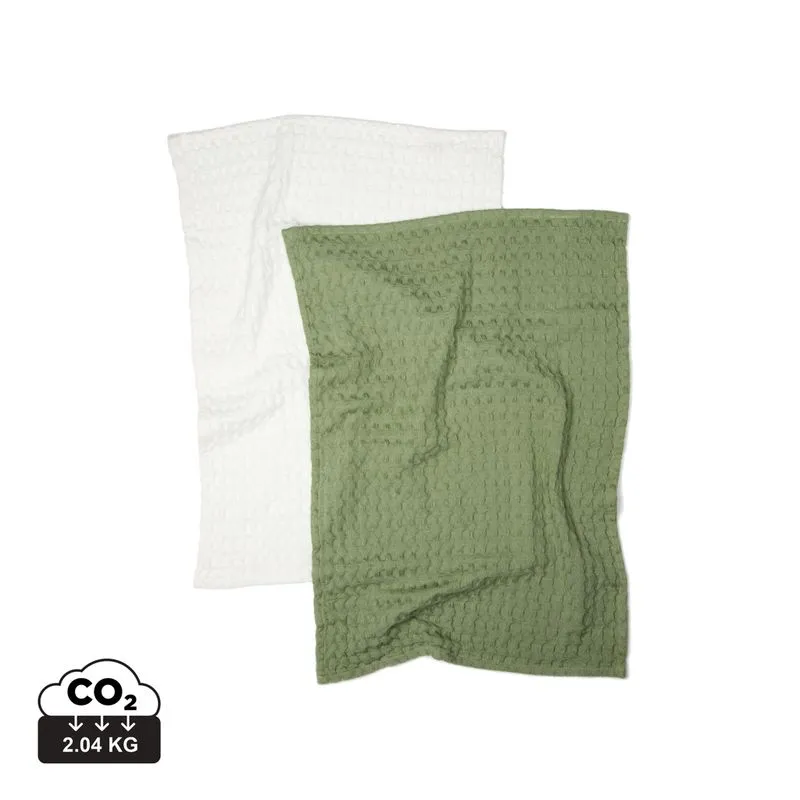 Juego de 2 paños con estampado de gofres Cromer