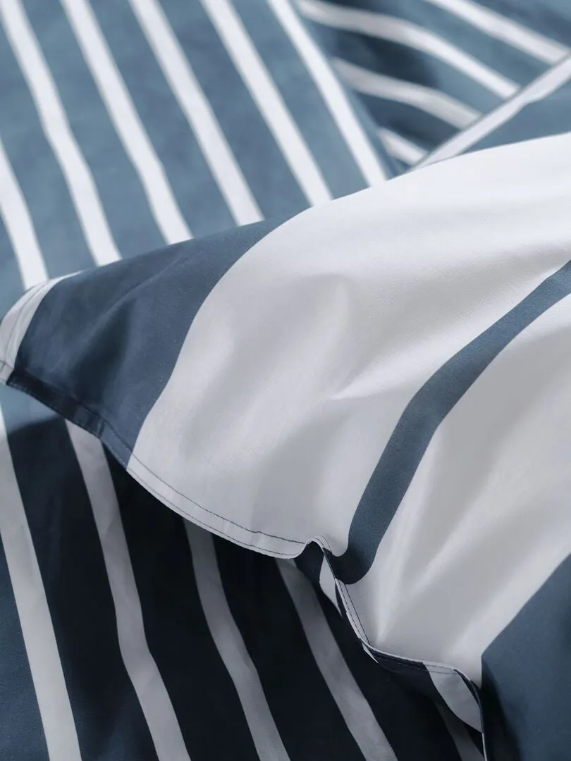 JUEGO DE CAMA A 'RAYAS'   DOBLE  AZUL