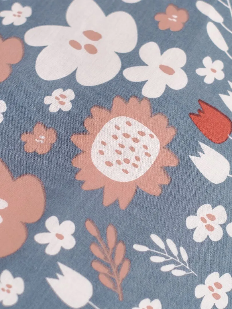 JUEGO DE CAMA DE 'FLORES'  DOBLE  GRIS