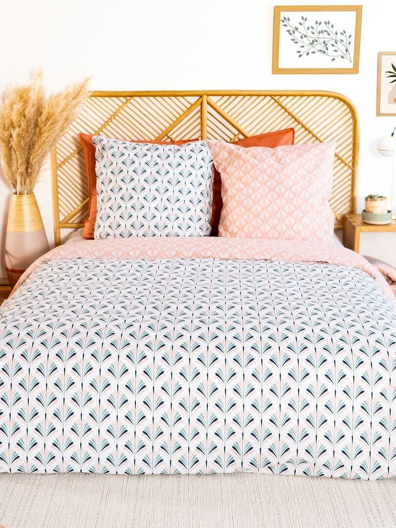 JUEGO DE CAMA  DOBLE  ROSA/AZUL
