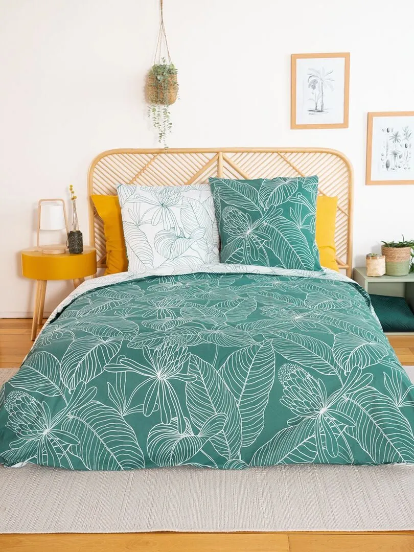 JUEGO DE CAMA ESTAMPADO  DOBLE  AZUL