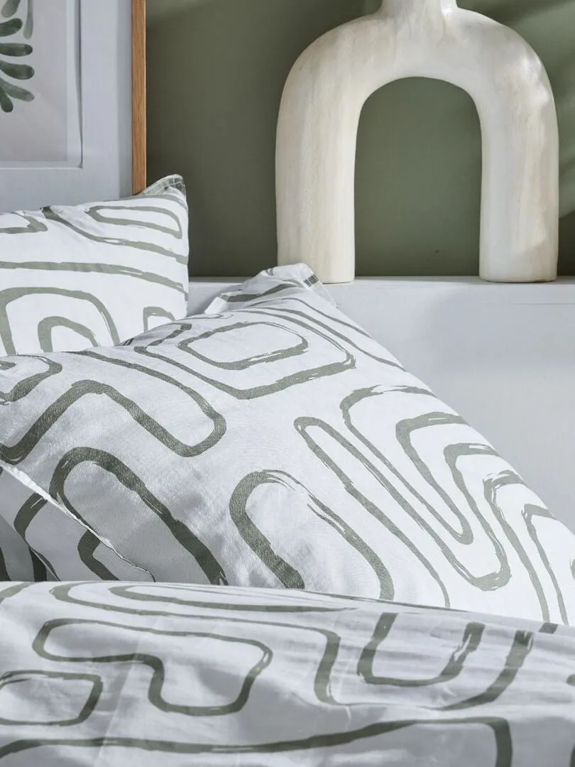 JUEGO DE CAMA ESTAMPADO  DOBLE  BLANCO