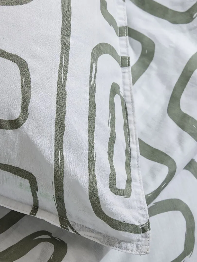 JUEGO DE CAMA ESTAMPADO  DOBLE  BLANCO