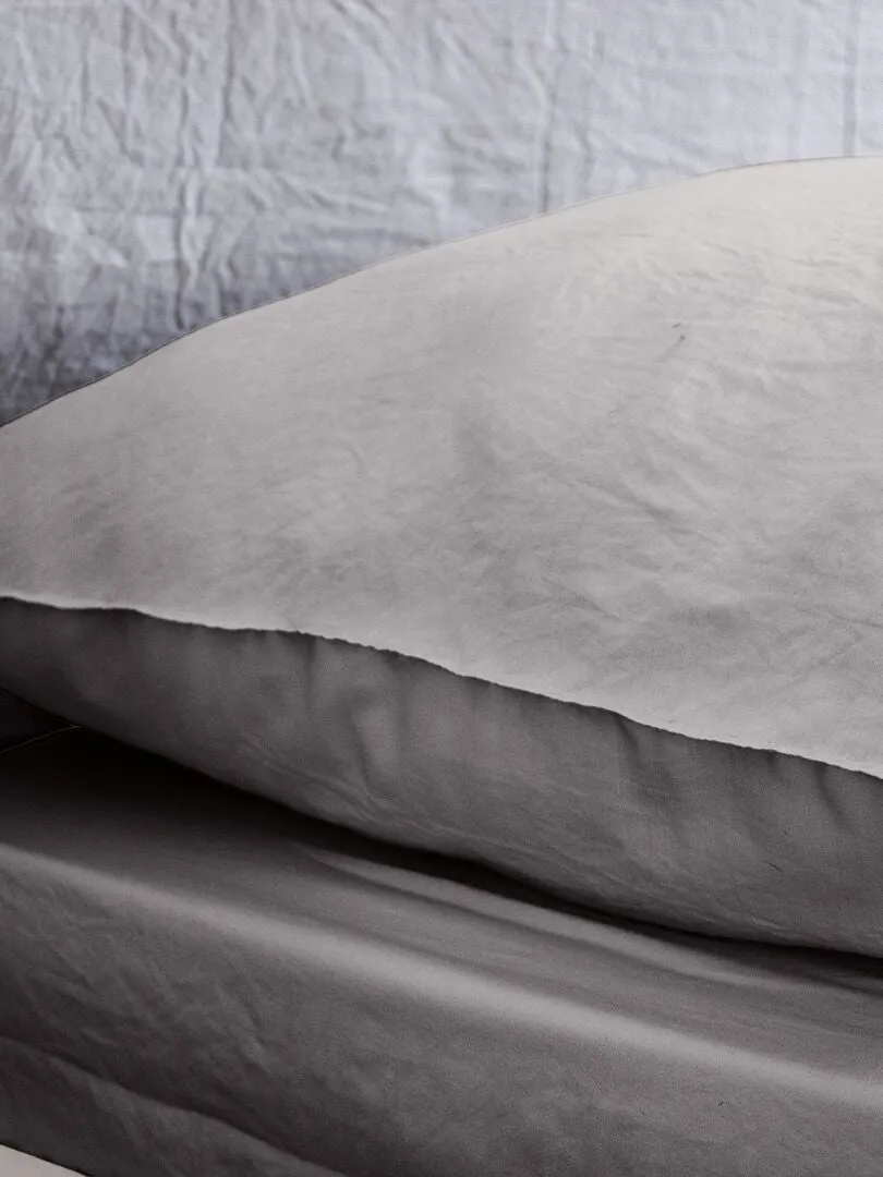 JUEGO DE CAMA LISO ULTRASUAVE  DOBLE  GRIS