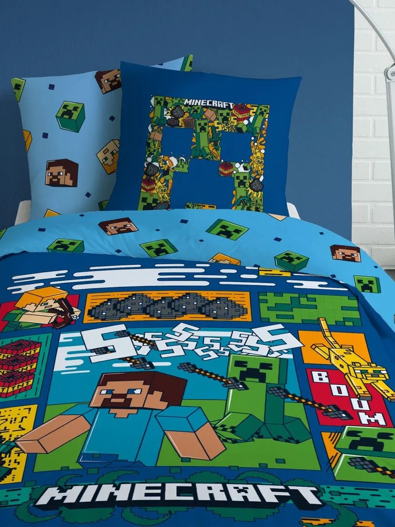 JUEGO DE CAMA 'MINECRAFT'  INDIVIDUAL  BEIGE