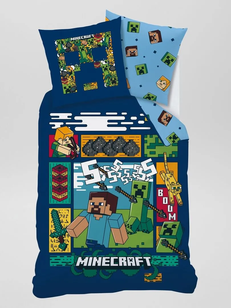 JUEGO DE CAMA 'MINECRAFT'  INDIVIDUAL  BEIGE