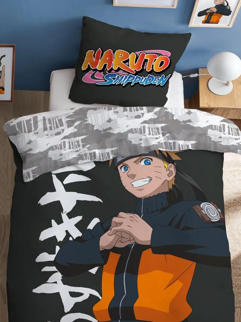JUEGO DE CAMA 'NARUTO'  INDIVIDUAL  NARANJA