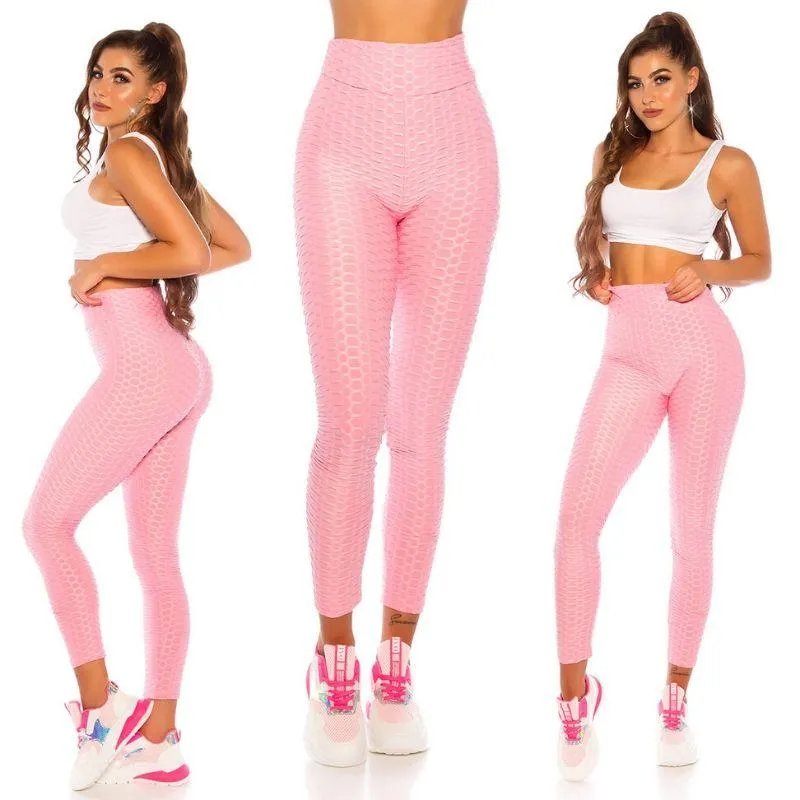 Leggings rosa texturizados