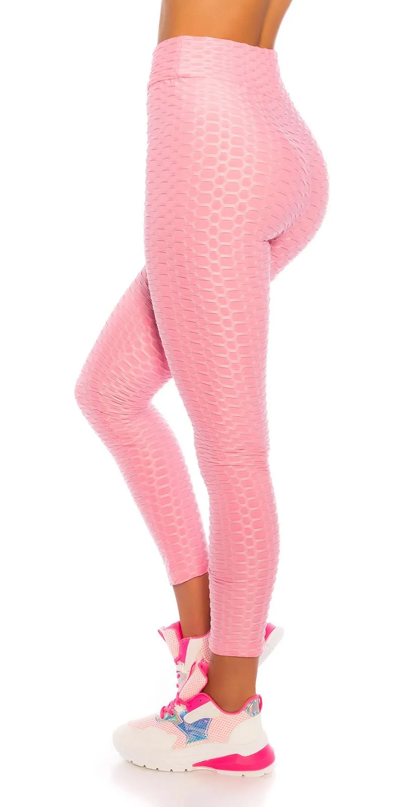 Leggings rosa texturizados