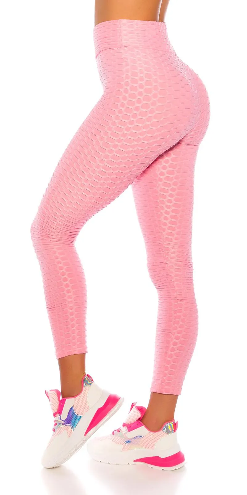 Leggings rosa texturizados