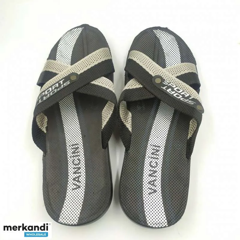 LOTE DE CHANCLAS DE HOMBRE AL POR MAYOR  NUEVAS Y DE MARCA EUROPA