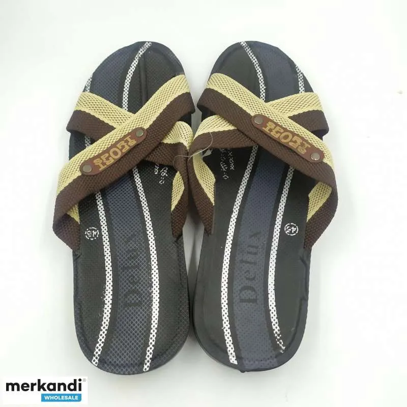 LOTE DE CHANCLAS DE HOMBRE AL POR MAYOR  NUEVAS Y DE MARCA EUROPA