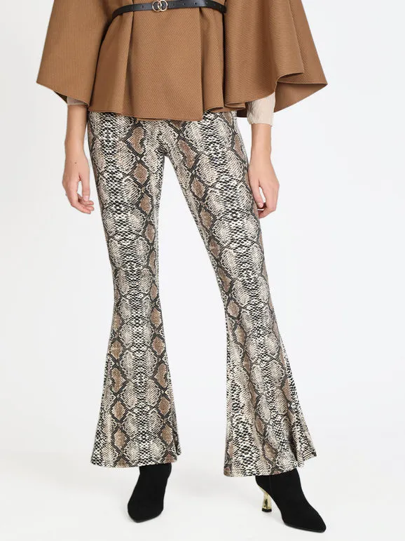 Lovery Pantalón acampanado animalier mujer