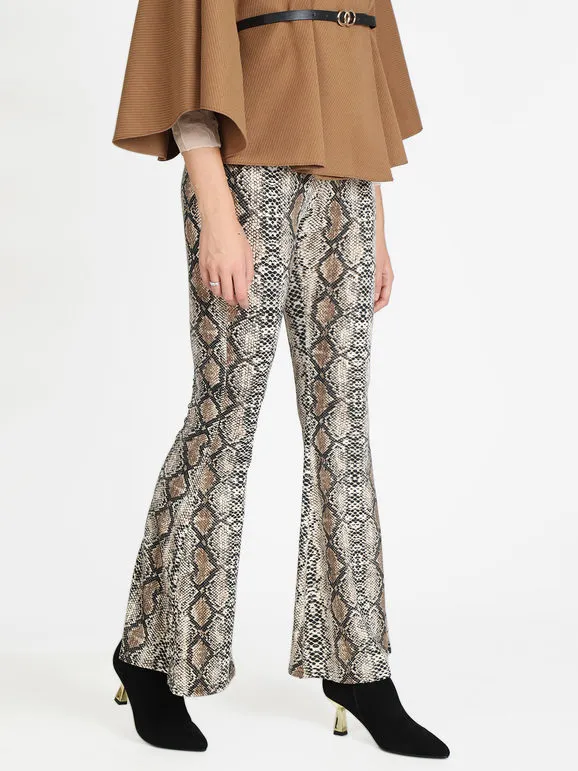 Lovery Pantalón acampanado animalier mujer