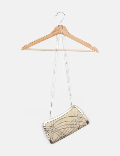 Luxax Bolso beige detalles bronce
