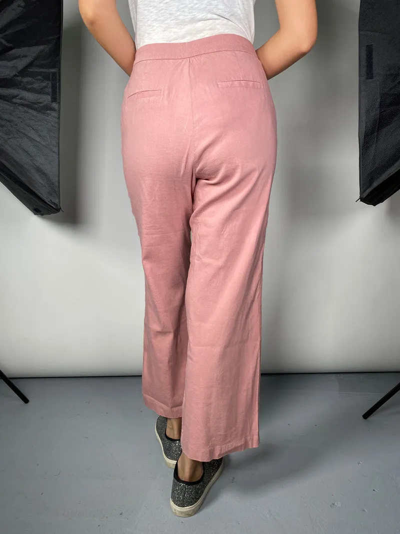 MANGO Pantalón Rosa Palazzo