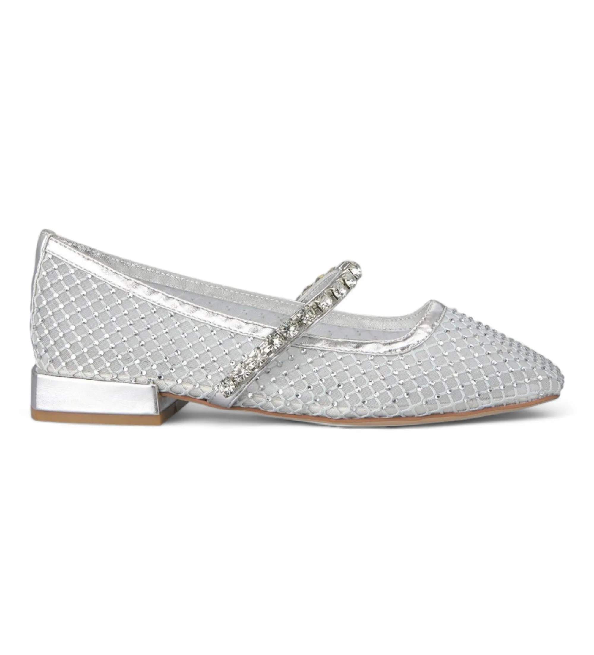 Manoletinas con brillantes plateado
