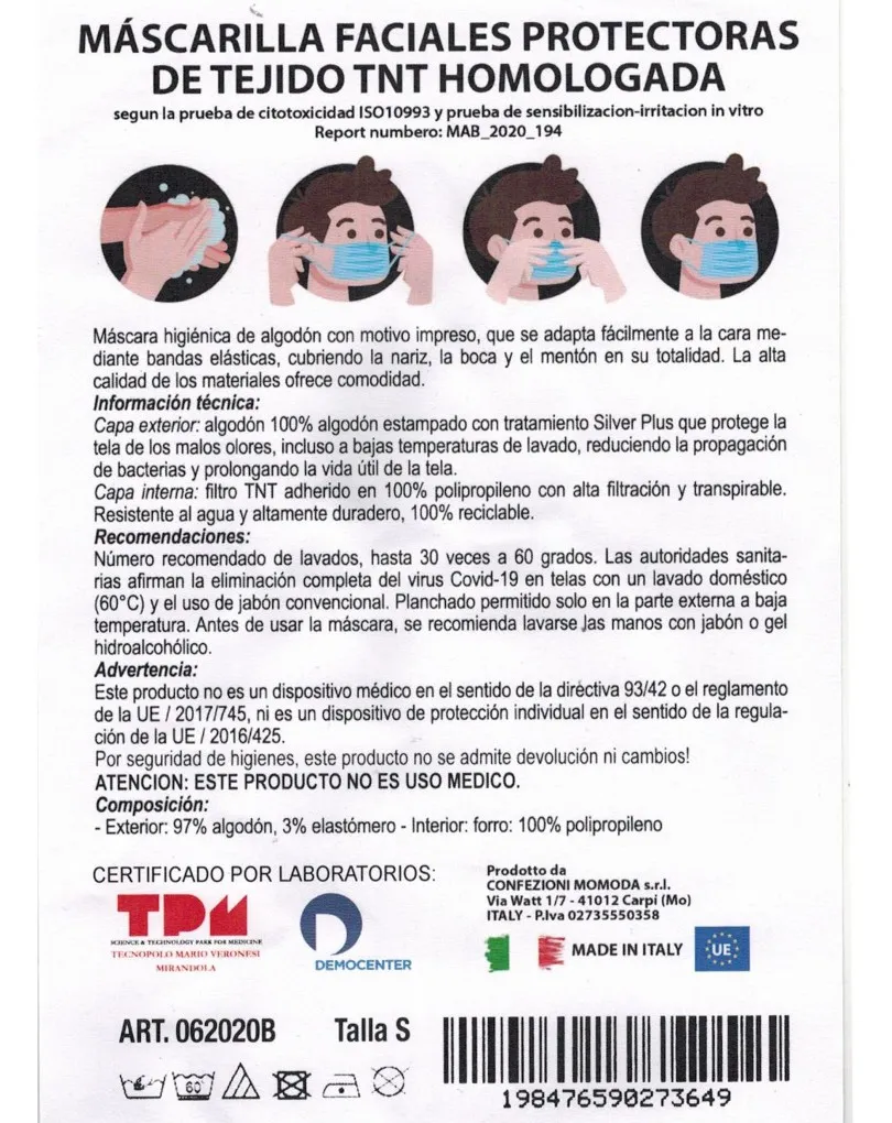 MASCARILLAS DE BODA PARA HOMBRE HIGIENICAS DE TELA