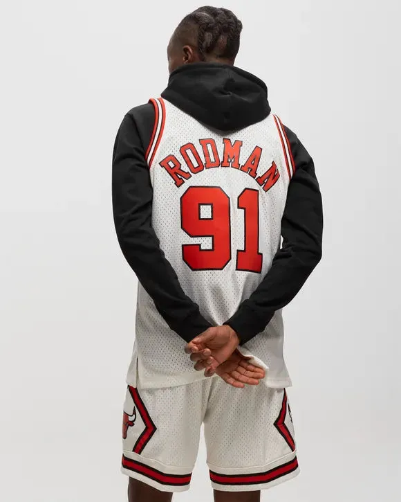 mitchell & ness camisilla cream team color swingman bulls 1997 dennis rodman