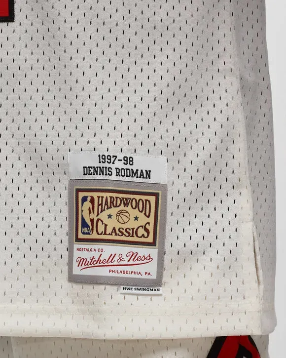 mitchell & ness camisilla cream team color swingman bulls 1997 dennis rodman