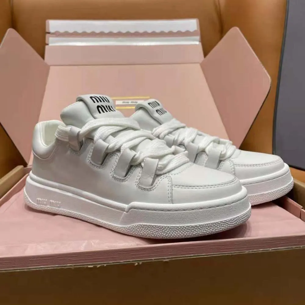 Miu Miu Zapatillas Mujer De Piel Con Logo De Letras