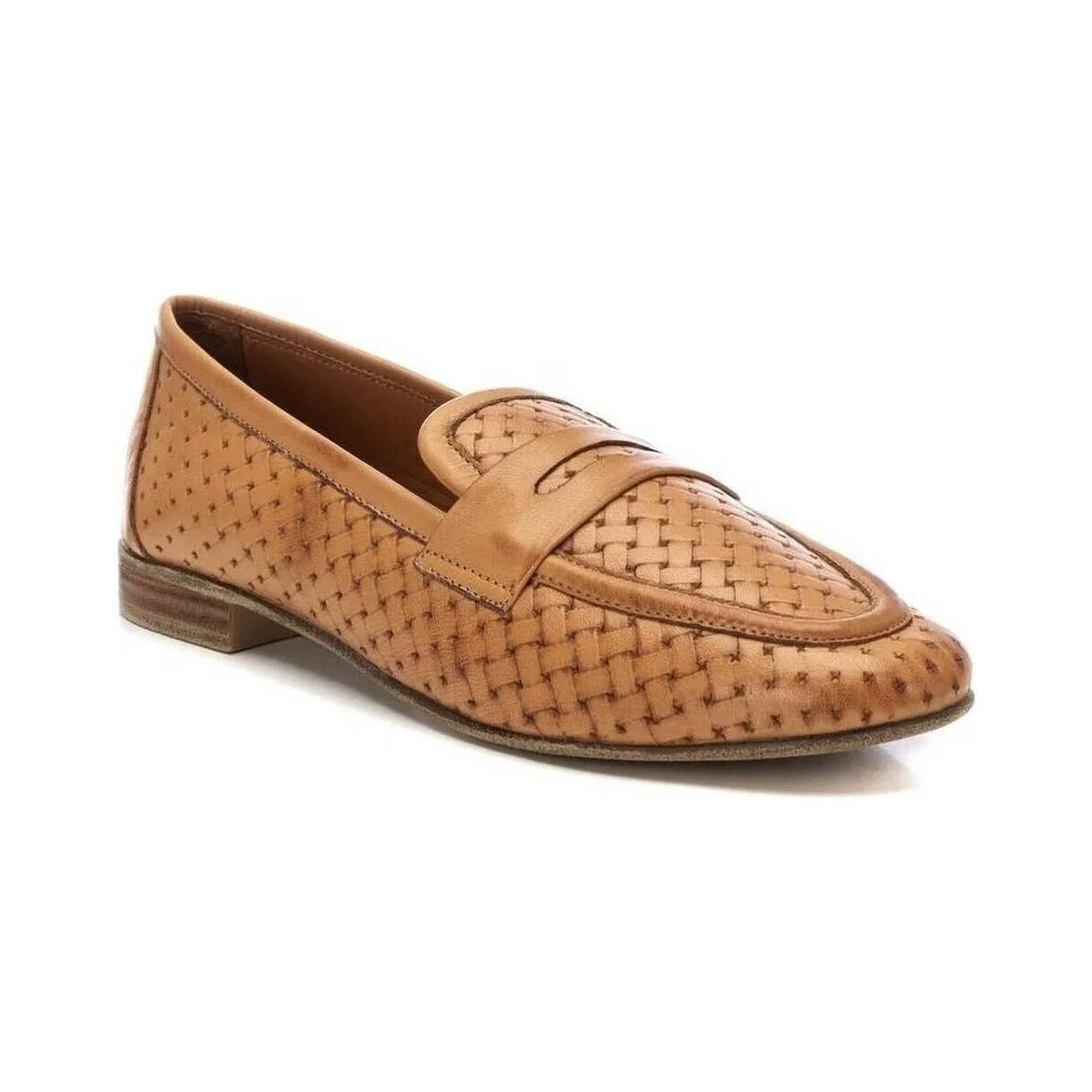 MOCASINES DE PIEL PARA MUJER  16155801 CAMEL
