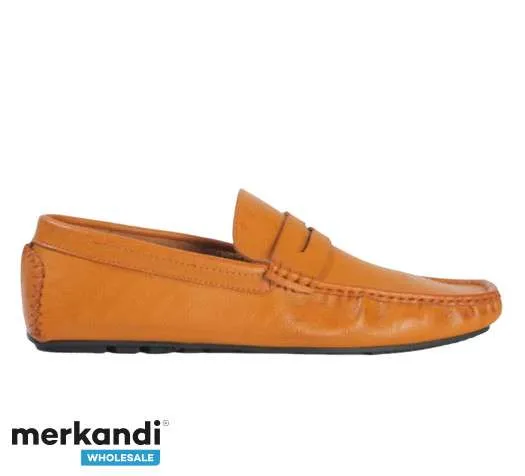 Mocasín de cuero Made in Portugal para hombre – Marca Osmose, Nuevo grado A con cartones para zapatos