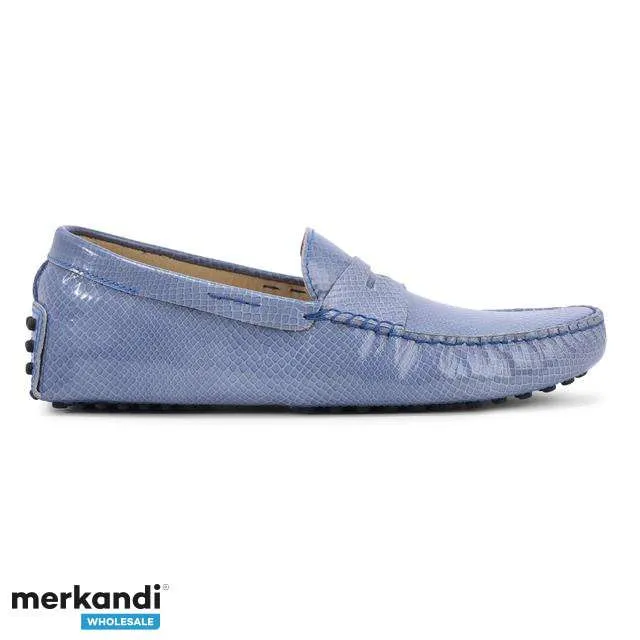 Mocasín de cuero Made in Portugal para hombre – Marca Osmose, Nuevo grado A con cartones para zapatos