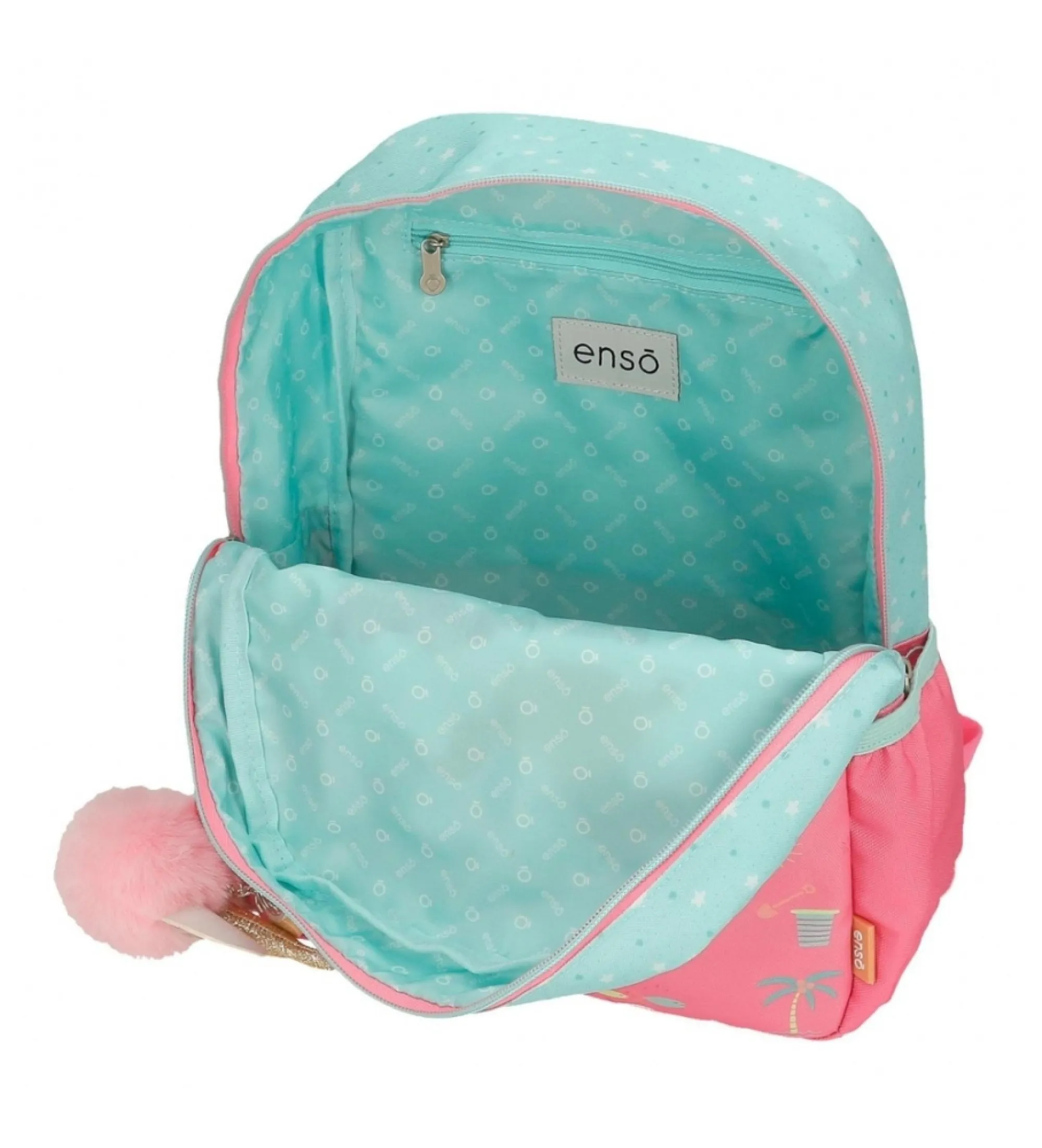 Mochila de paseo Enso Magic summer 32 cm con carro turquesa