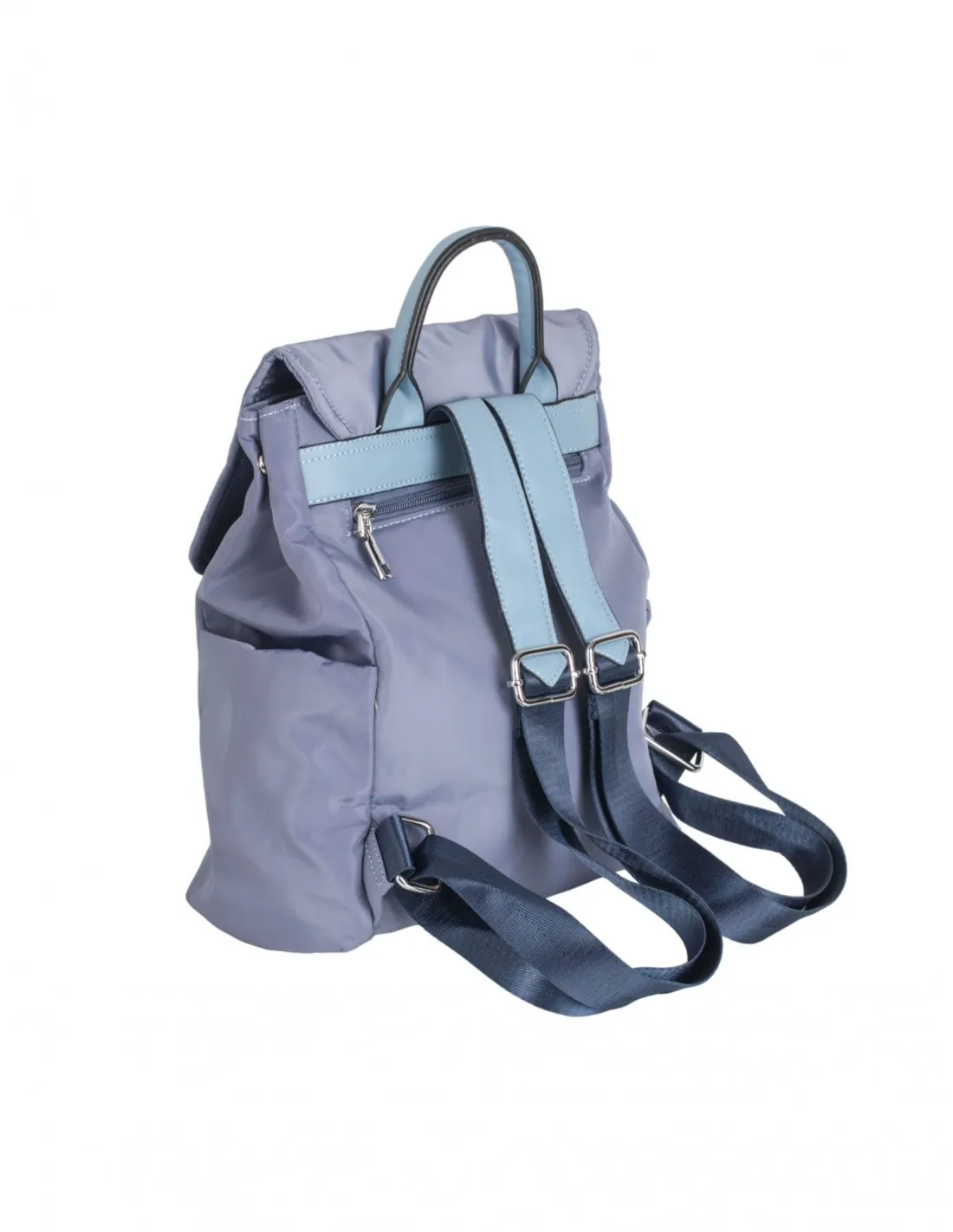 Mochila Nylon Azul Solapa