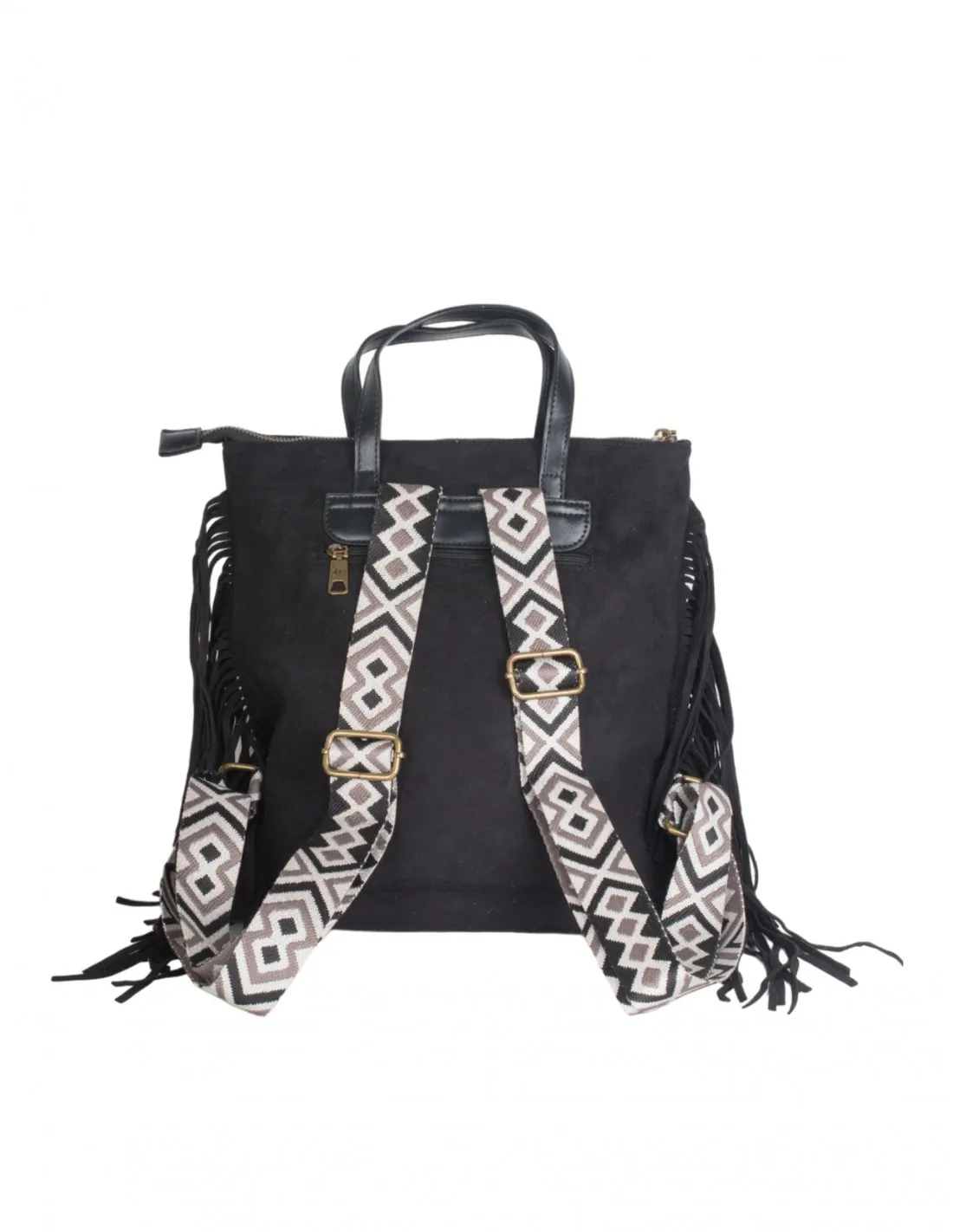 Mochila Tachuelas Flecos Negra
