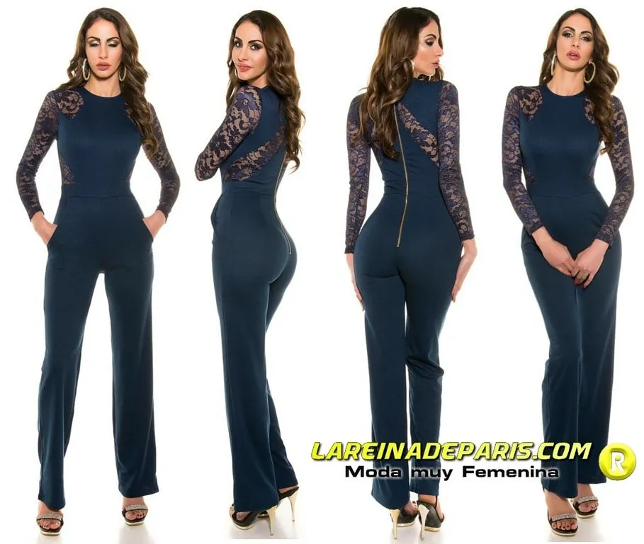 Mono de moda atractivo azul 